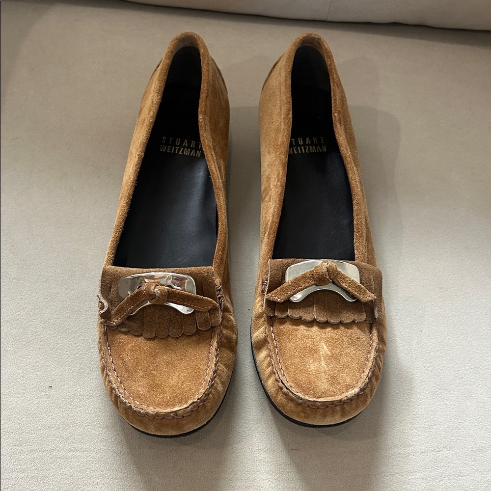 Stuart Weitzman Brown Suede Loafers